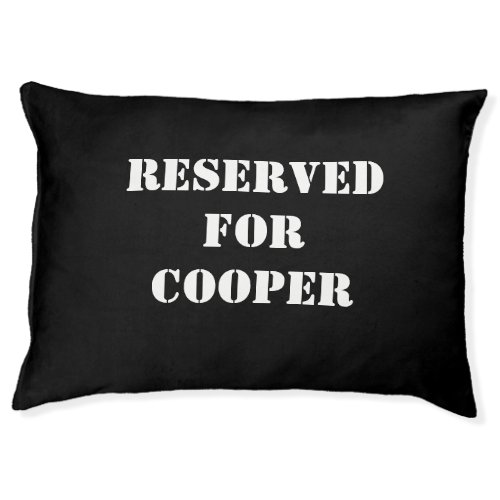 Reserved Customize with name text Black white Pet Bed