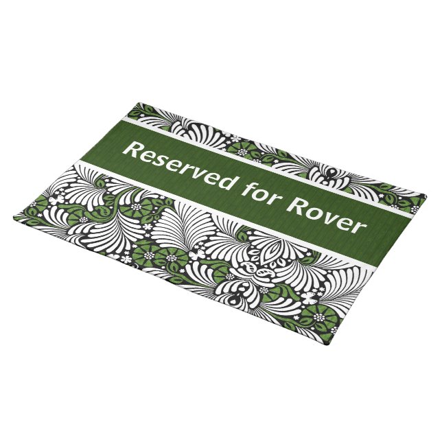 Reserved Dinner Spot with Pet's Name Green Placemat (On Table)