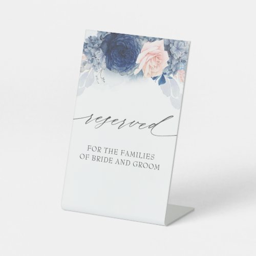 Reserved _ Dusty Blue and Pink Floral Wedding Pedestal Sign