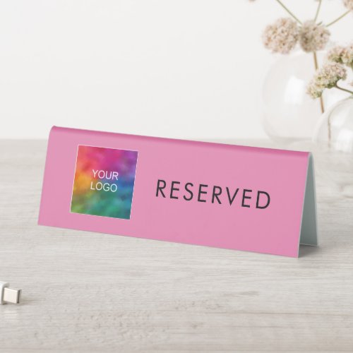 Reserved Elegant Modern Minimalist Template Pink Table Tent Sign