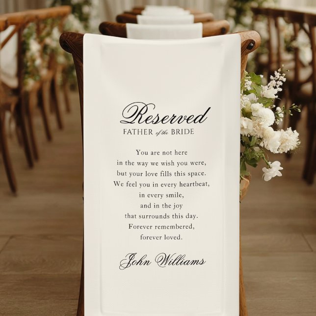Reserved - Father of the Bride - Memorial Wedding  Banner (Reserved - Father of the Bride - Memorial Wedding Beige Banner)