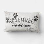 Reserved For Add Your Dog Name On Paw Print Design Lumbar Pillow at Zazzle