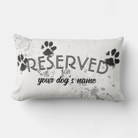 Reserved For Add Your Dog Name On Paw Print Design Lumbar Pillow