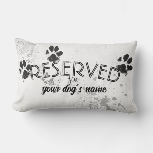 reserved for add your dog name on paw print design lumbar pillow