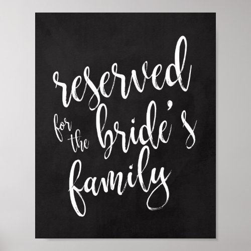Reserved for Brides Family 8x10 Chalkboard Sign