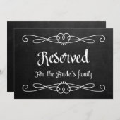 "Reserved for Bride's Family" Wedding Sign Invitation (Front/Back)