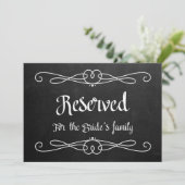 "Reserved for Bride's Family" Wedding Sign Invitation (Standing Front)