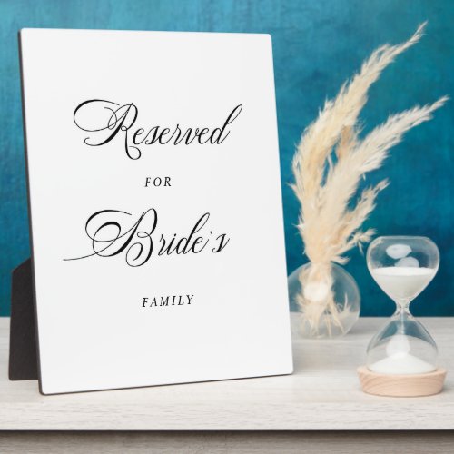 Reserved for Brides Family Wedding sign Tabletop  Plaque