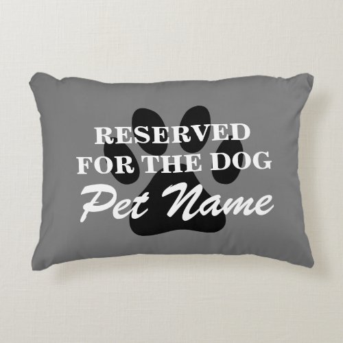 Reserved for dog gray paw print custom accent pillow