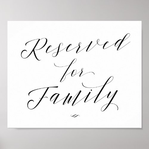 Reserved for Family Reception Dinner Sign