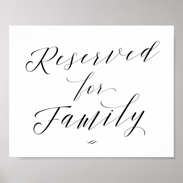 Reserved for Family Reception Dinner Sign (Front)