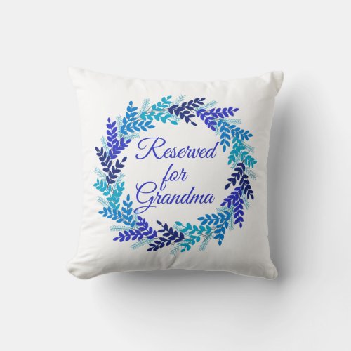 Reserved for Grandma  Christmas Family Names Throw Throw Pillow