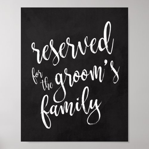 Reserved for Grooms Family 8x10 Chalkoard Sign