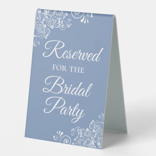 Reserved for the Bridal Party Elegant Dusty Blue Table Tent Sign