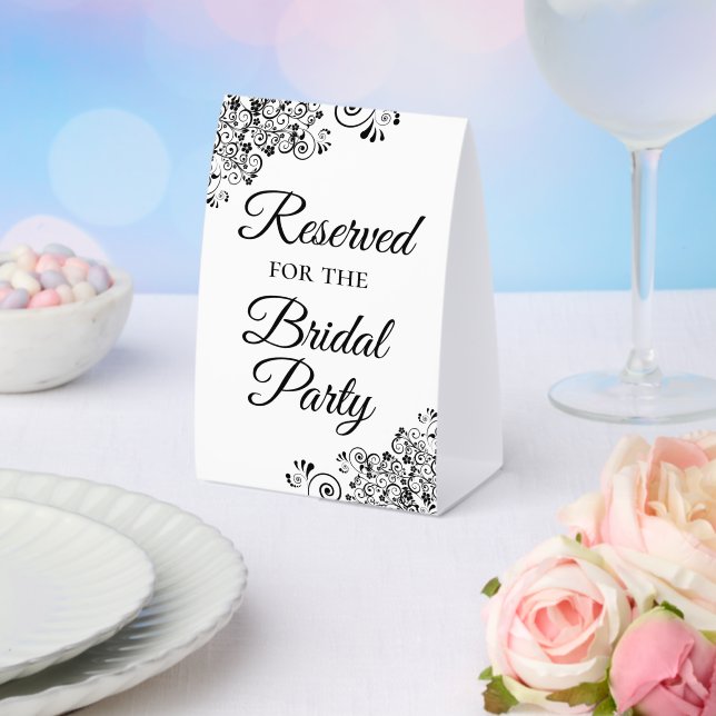 Reserved for the Bridal Party Simple Elegant Paper Table Tent (Insitu(Wedding))
