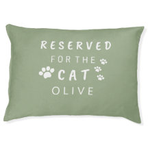 Reserved for the cat green pet name monogrammed 
