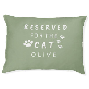 Reserved for the cat green pet name monogrammed  bed