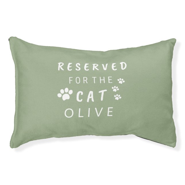 Reserved for the cat green pet name monogrammed  bed (Front)