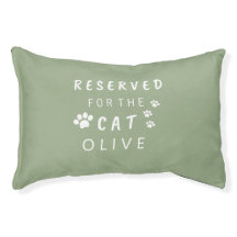 Reserved for the cat green pet name monogrammed