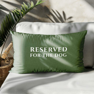 Reserved For The Dog Green Linen Texture Print Accent Pillow
