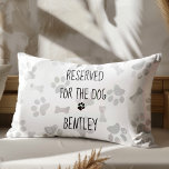 Reserved for the Dog - Paw Prints - Dog Lover Accent Pillow<br><div class="desc">Reserved for the Dog ! Coordinates with our 'My Side Dog's Side' Bedroom Decor Collection - Show who rules the house and bedroom with this super cute dog pillow and bedding collection . Watercolor gray paw print and bones design very a very subtle background that coordinates with any decor ....</div>