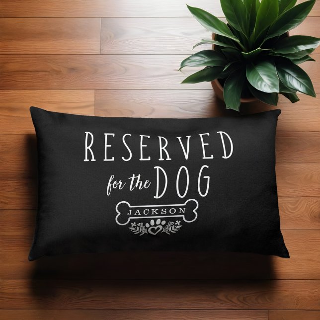 Reserved For The Dog Personalized Name Black Pet Bed (Reserved For The Dog Personalized Name Black Pet Bed)