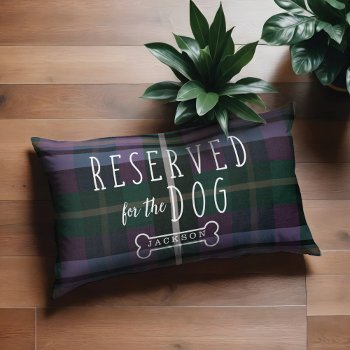 Reserved For The Dog Purple & Plaid Pattern Pet Bed by moodthology at Zazzle