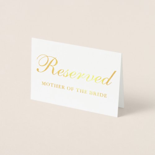 Reserved Gold Foil Special Guest Table Card