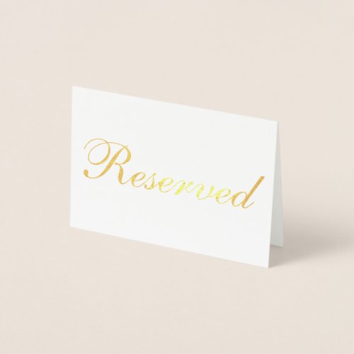 Reserved Gold Foil Table Card