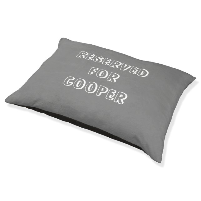 Reserved grey custom name text modern cute  pet bed (Angled)