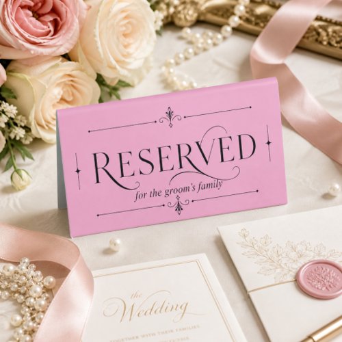 Reserved Groom Family Wedding Sign Elegant Style