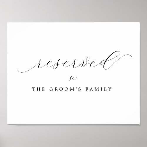 Reserved  Grooms Family Printable Wedding Sign