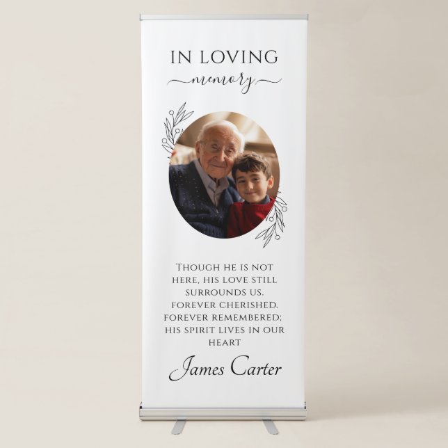 Reserved In Loving Memory Wedding Memorial Photos Retractable Banner (Front)