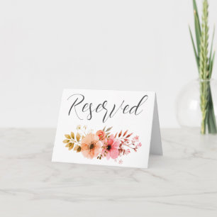 reserved note card tent sign
