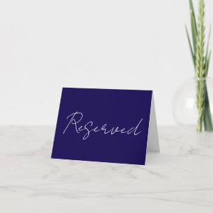 reserved note card tent sign modern rich blue