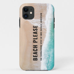Reserved ocean beach gift summer funny typography  iPhone 11 case