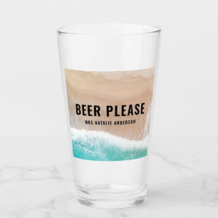 Reserved ocean beach gift summer funny typography glass