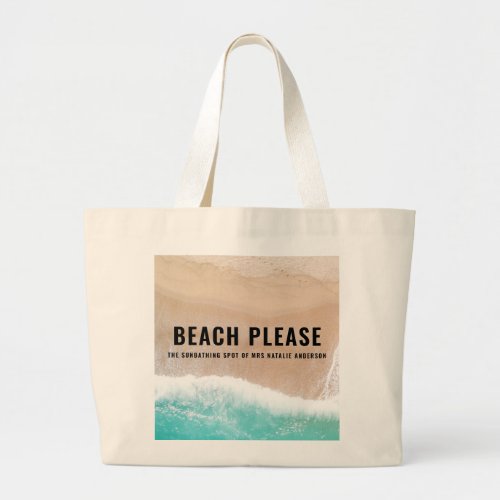 Reserved ocean beach gift summer funny typography  large tote bag