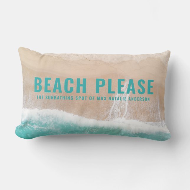 Reserved ocean beach gift summer funny typography  lumbar pillow (Front)