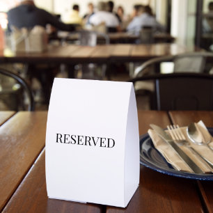Reserved paper table tent sign for wedding