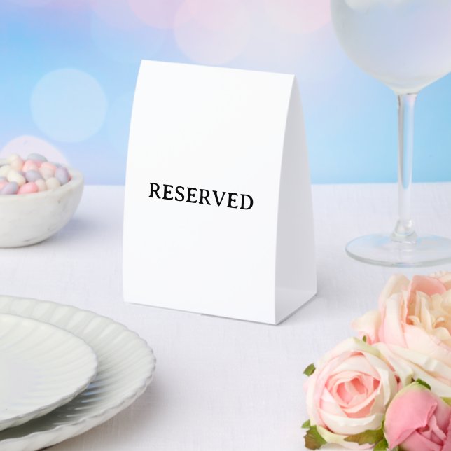 Reserved paper table tent sign for wedding (Insitu(Wedding))