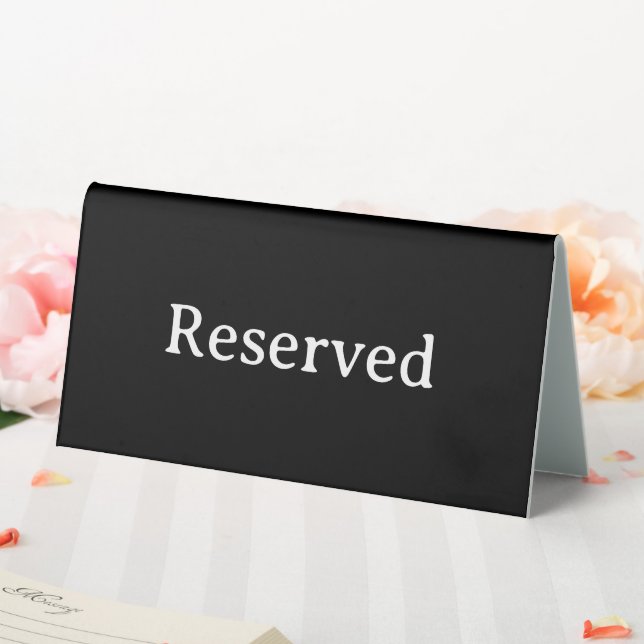 Reserved | Restaurant Table Reservation Tent Sign (In SItu (Wedding))