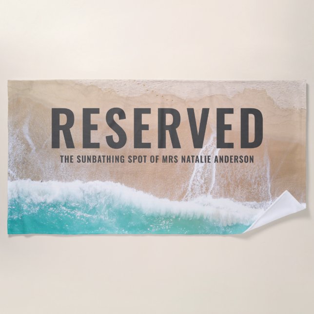 Reserved sea and sand gift summer holiday beach towel (Front)