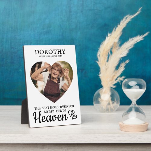 Reserved Seat In Heaven Family Memorial Photo Plaque