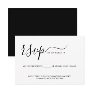 Reserved Seat in your honor Wedding Website RSVP Card