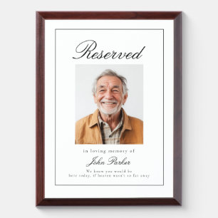 Reserved Seat - Photo Wedding Memorial Award Plaque