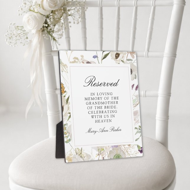  "Reserved Seat" Spring Photo Wedding Memorial Plaque ("Reserved Seat" Spring Photo Wedding Plaque)
