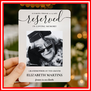 Reserved Seat Wedding Chair Sign Deceased Photo Invitation