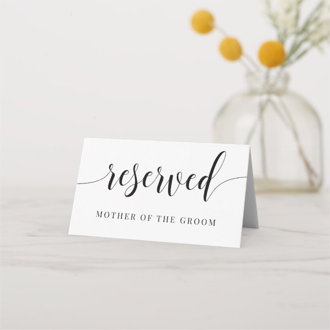 Reserved Seat Wedding Place Card (Front)
