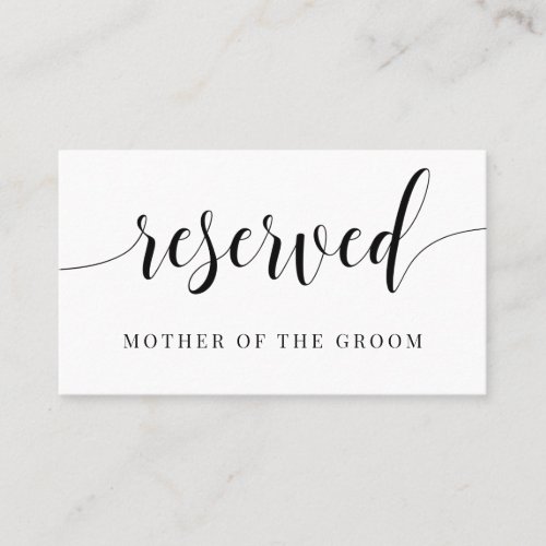 Reserved Seat Wedding Place Cards